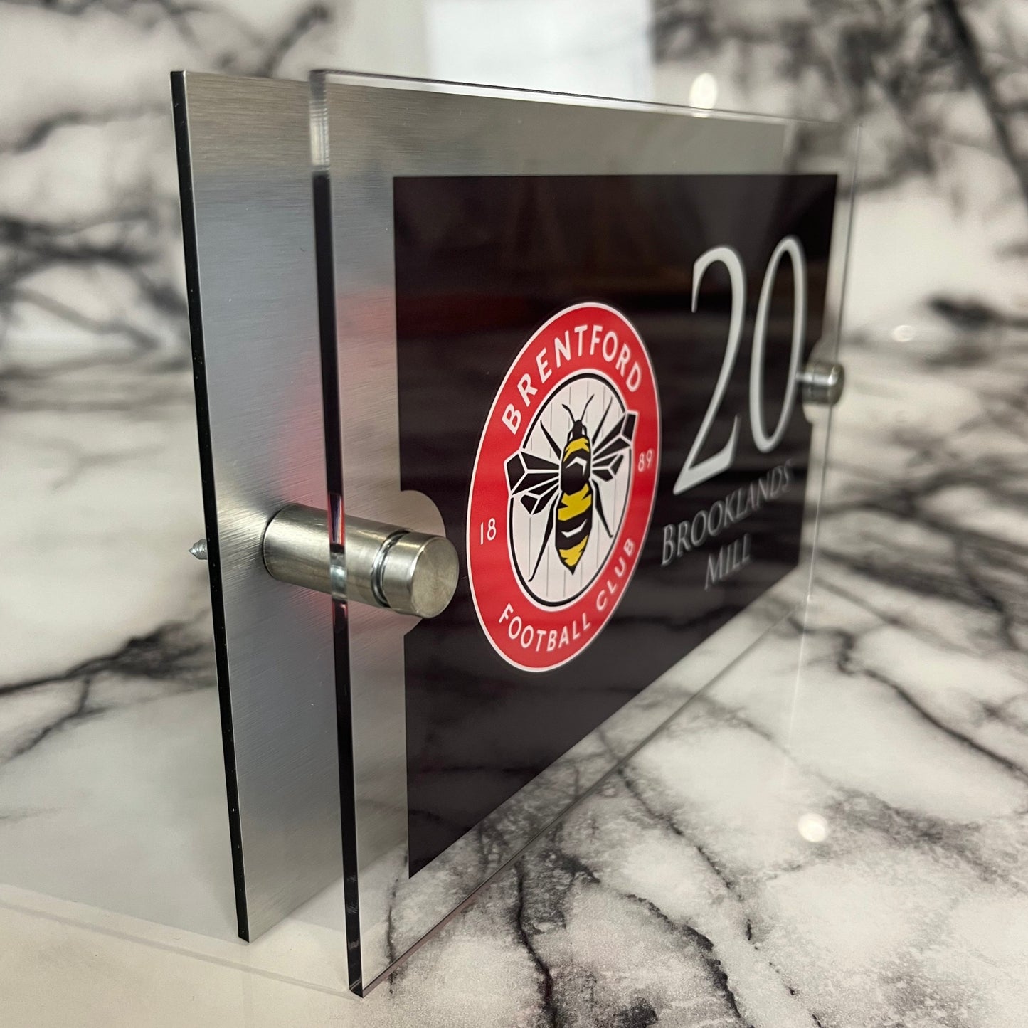 Personalised Football-inspired House Sign Brentford Badge