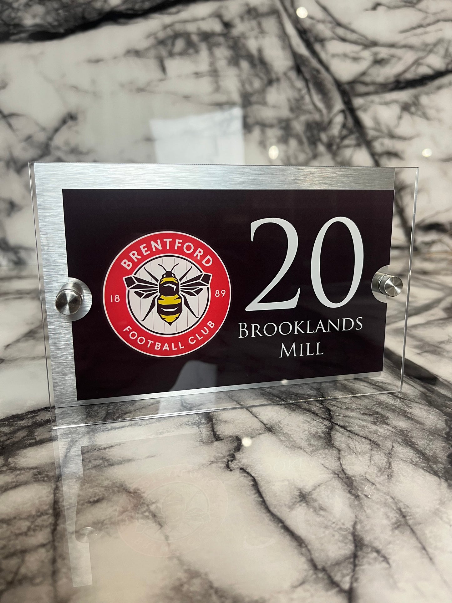 Personalised Football-inspired House Sign Brentford Badge