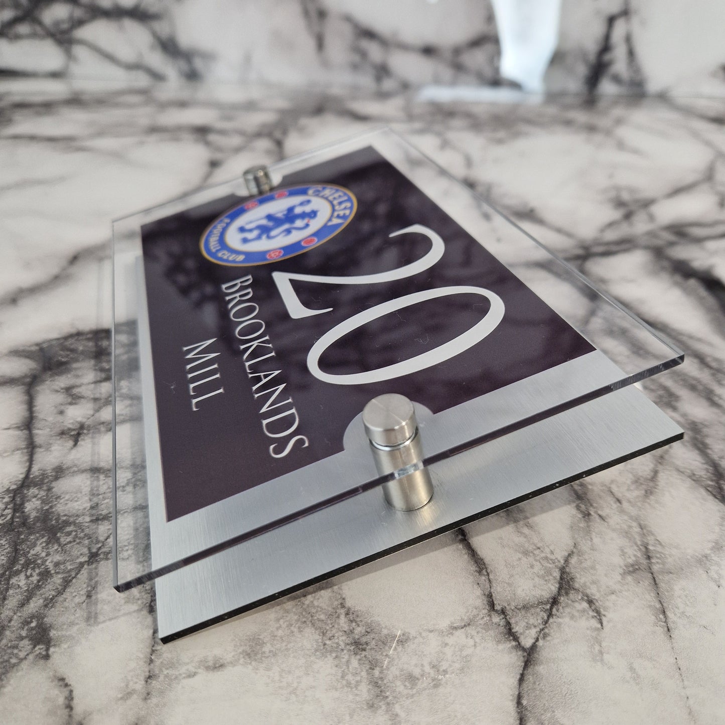 Personalised Football-inspired House Sign Chelsea Badge