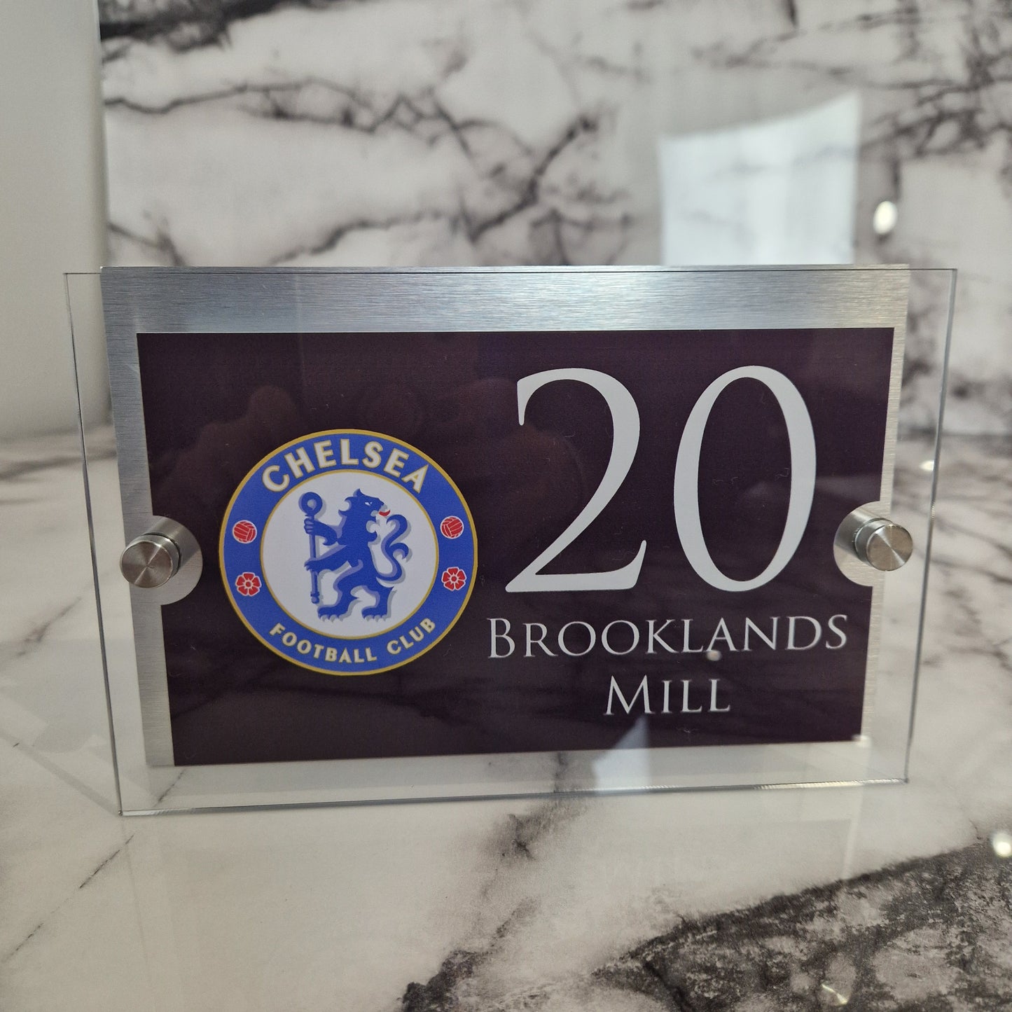 Personalised Football-inspired House Sign Chelsea Badge