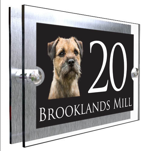 Personalised Dog Plaque With House Number And Street Name Border Terrier