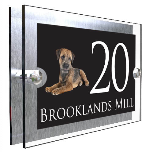 Personalised Dog Plaque With House Number And Street Name Border Terrier
