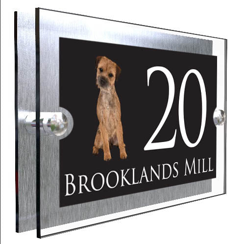 Personalised Dog Plaque With House Number And Street Name Border Terrier