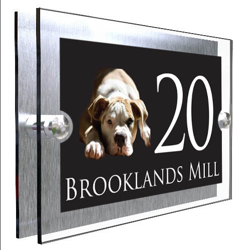 Personalised Dog Plaque With House Number And Street Name Bulldog