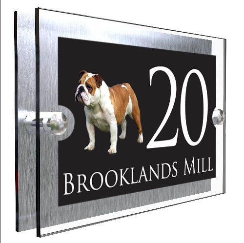 Personalised Dog Plaque With House Number And Street Name Bulldog