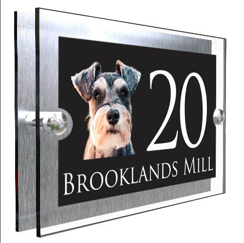 Personalised Dog Plaque With House Number And Street Name Miniature Schnauzer