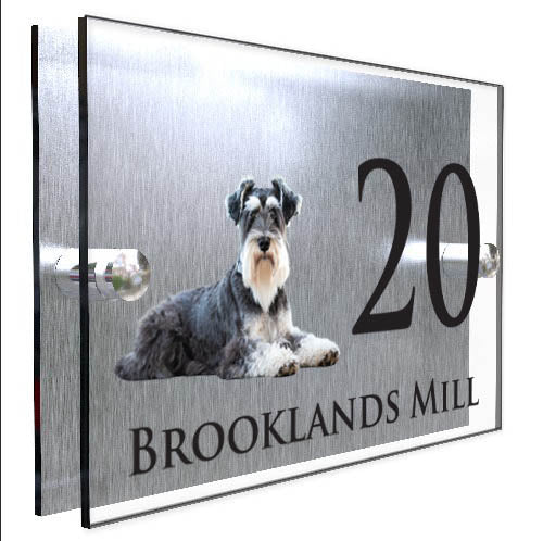 Personalised Dog Plaque With House Number And Street Name Miniature Schnauzer