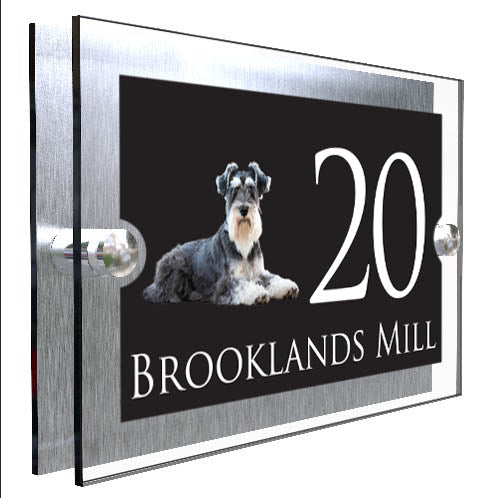 Personalised Dog Plaque With House Number And Street Name Miniature Schnauzer