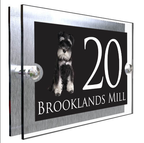 Personalised Dog Plaque With House Number And Street Name Miniature Schnauzer