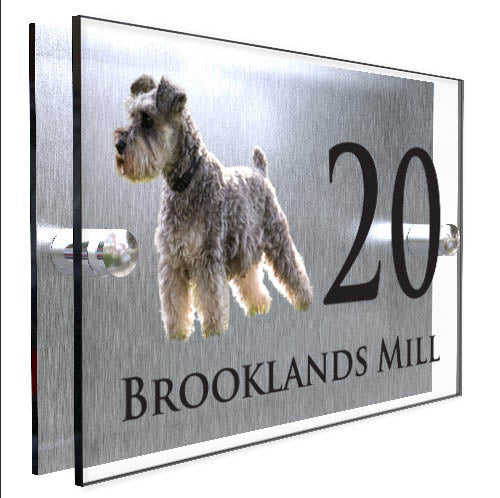 Personalised Dog Plaque With House Number And Street Name Miniature Schnauzer