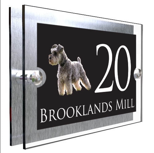 Personalised Dog Plaque With House Number And Street Name Miniature Schnauzer