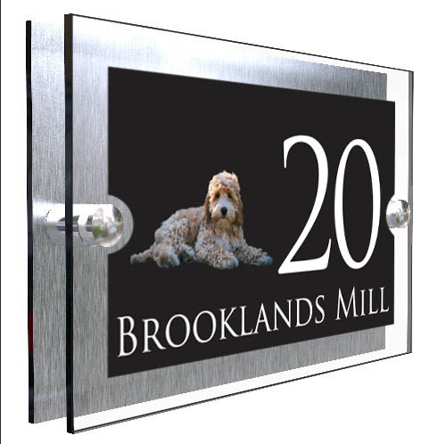 Personalised Dog Plaque With House Number And Street Name Cockapoo