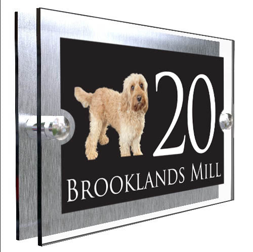 Personalised Dog Plaque With House Number And Street Name Cockapoo