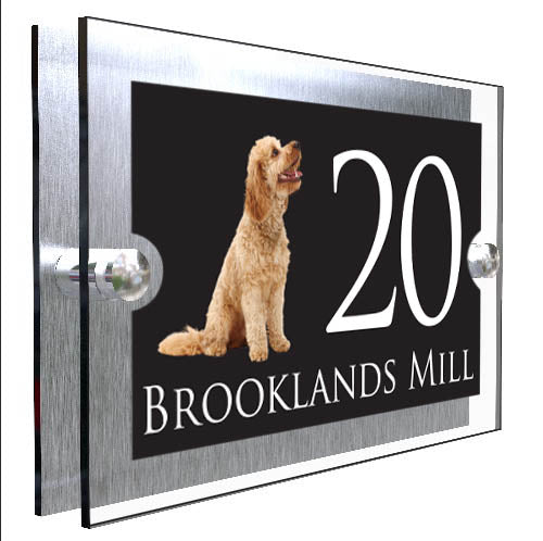 Personalised Dog Plaque With House Number And Street Name Cockapoo