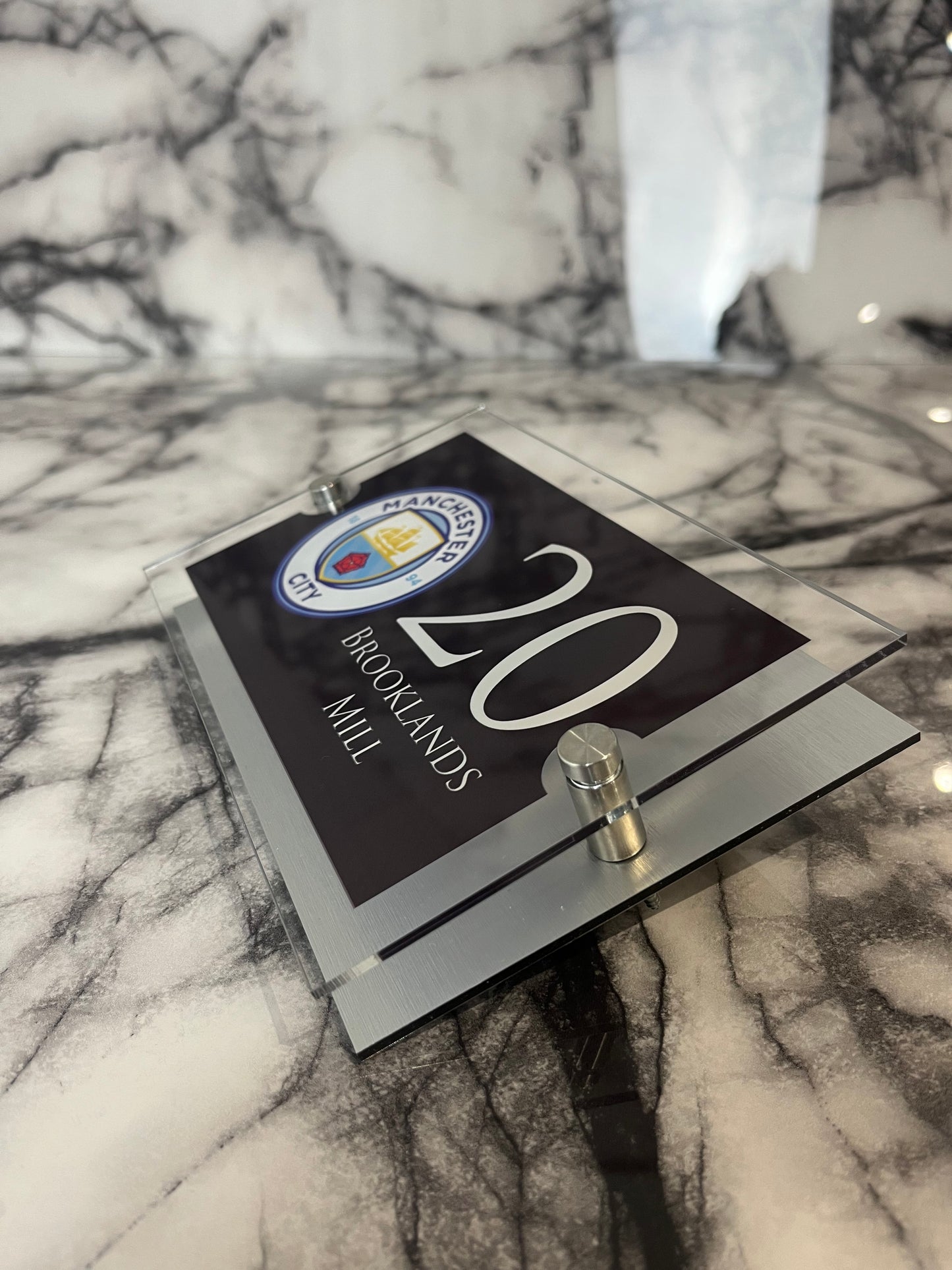 Personalised Football-inspired House Sign Manchester City Badge