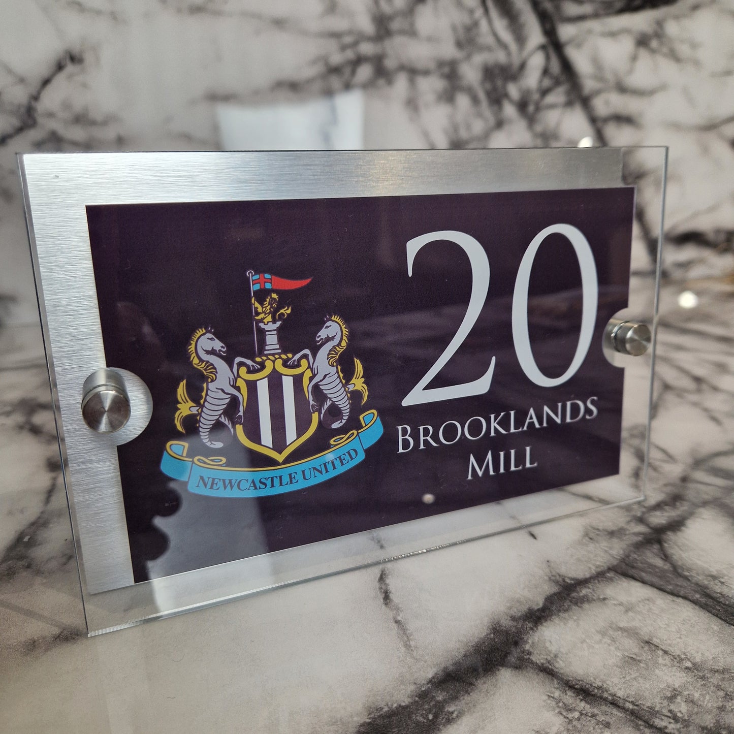 Personalised Football-inspired House Sign Newcastle Badge