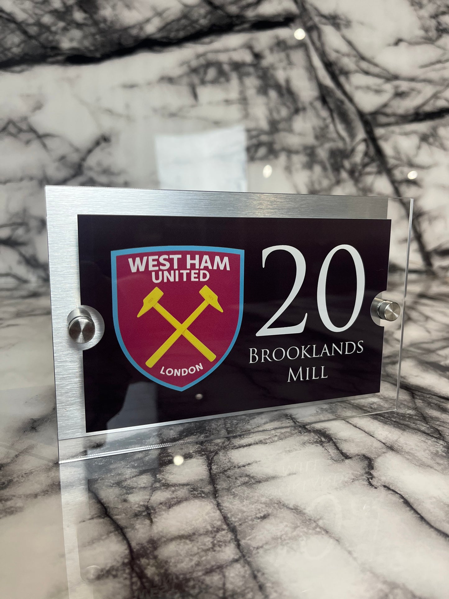 Personalised Football-inspired House Sign West Ham Badge