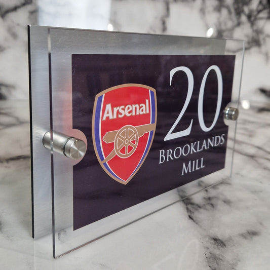 Personalised Football-inspired House Sign Arsenal Badge