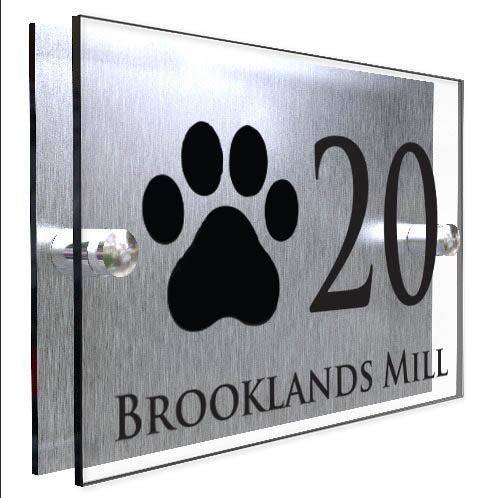 Personalised Cat Paw Print Plaque With House Number And Street Name