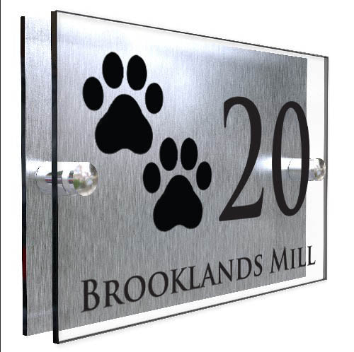 Personalised Cat Paw Print Plaque With House Number And Street Name