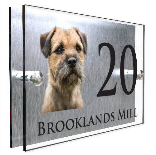 Personalised Dog Plaque With House Number And Street Name Border Terrier