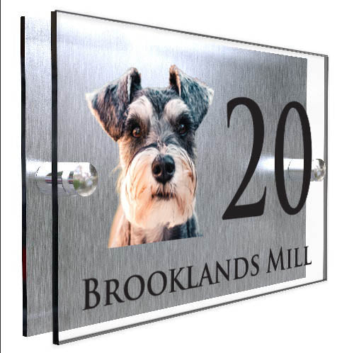 Personalised Dog Plaque With House Number And Street Name Miniature Schnauzer