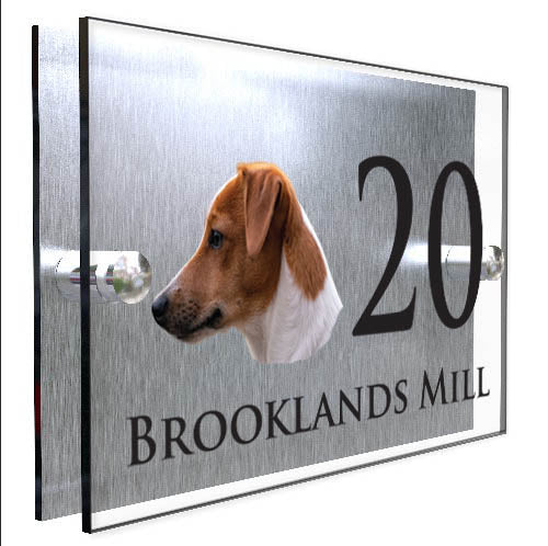 Personalised Dog Plaque With House Number And Street Name Jack Russell