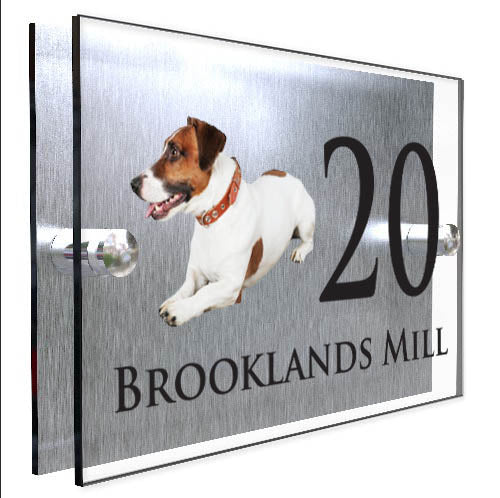 Personalised Dog Plaque With House Number And Street Name Jack Russell