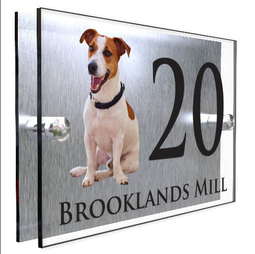 Personalised Dog Plaque With House Number And Street Name Jack Russell