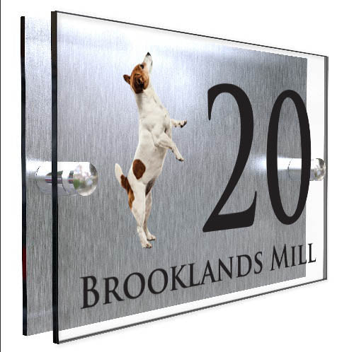 Personalised Dog Plaque With House Number And Street Name Jack Russell