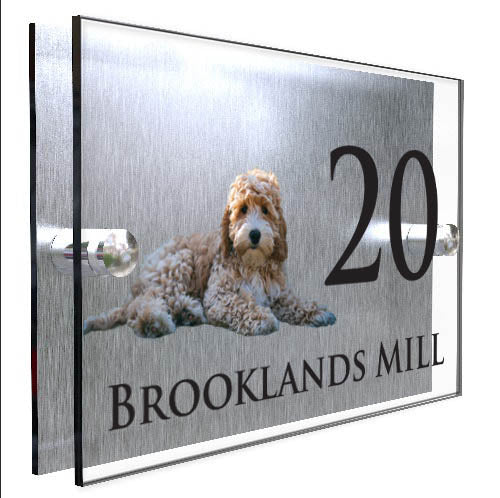 Personalised Dog Plaque With House Number And Street Name Cockapoo