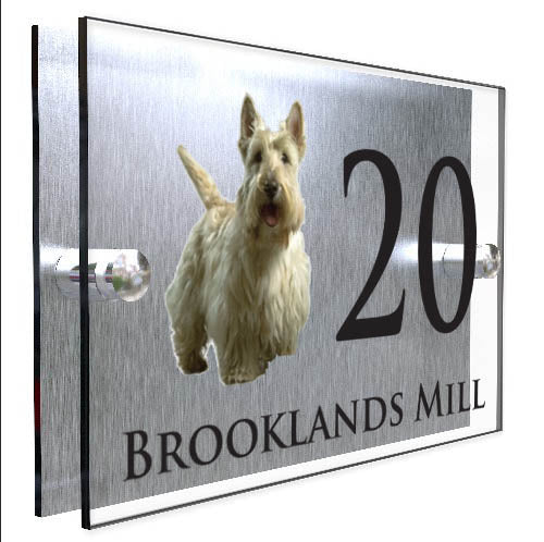 Personalised Dog Plaque With House Number And Street Name Scottish Terrier Wheaten