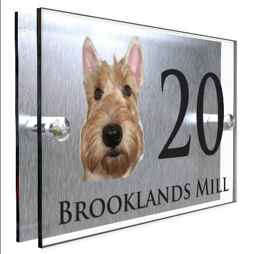 Personalised Dog Plaque With House Number And Street Name Scottish Terrier Wheaten