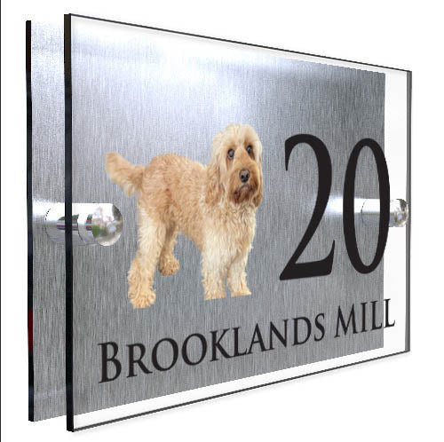 Personalised Dog Plaque With House Number And Street Name Cockapoo