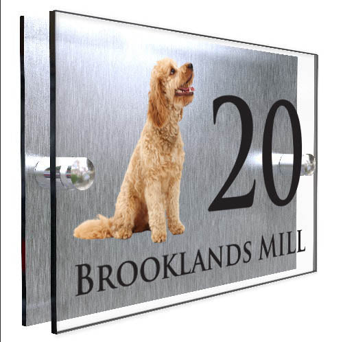 Personalised Dog Plaque With House Number And Street Name Cockapoo