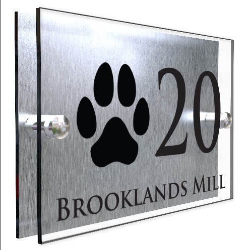 Personalised Dog Paw Print Plaque With House Number And Street Name