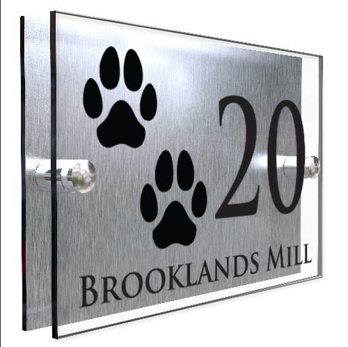 Personalised Dog Paw Print Plaque With House Number And Street Name