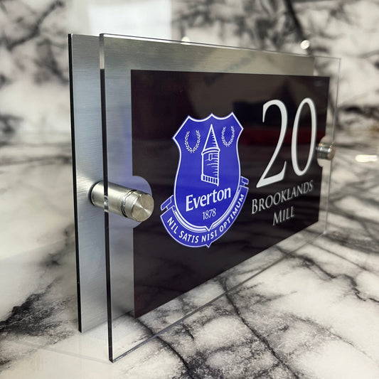 Personalised Football-inspired House Sign Everton Badge