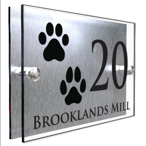 Personalised Dog And Cat Paw Print Plaque With House Number And Street Name