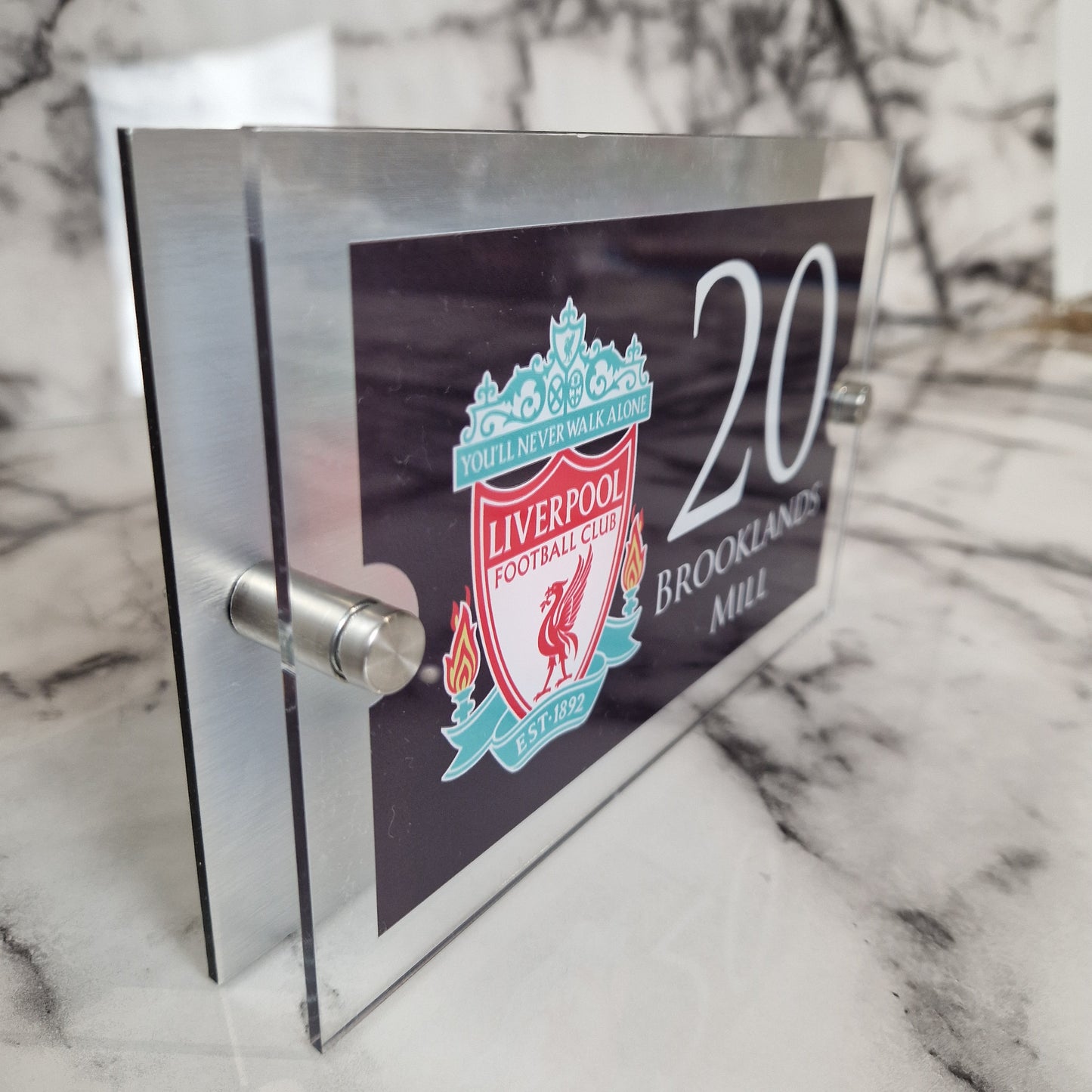 Personalised Football-inspired House Sign Liverpool Badge