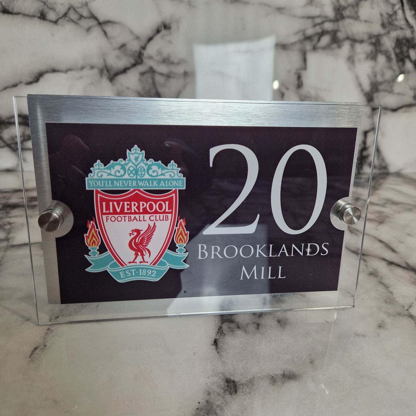 Personalised Football-inspired House Sign Liverpool Badge