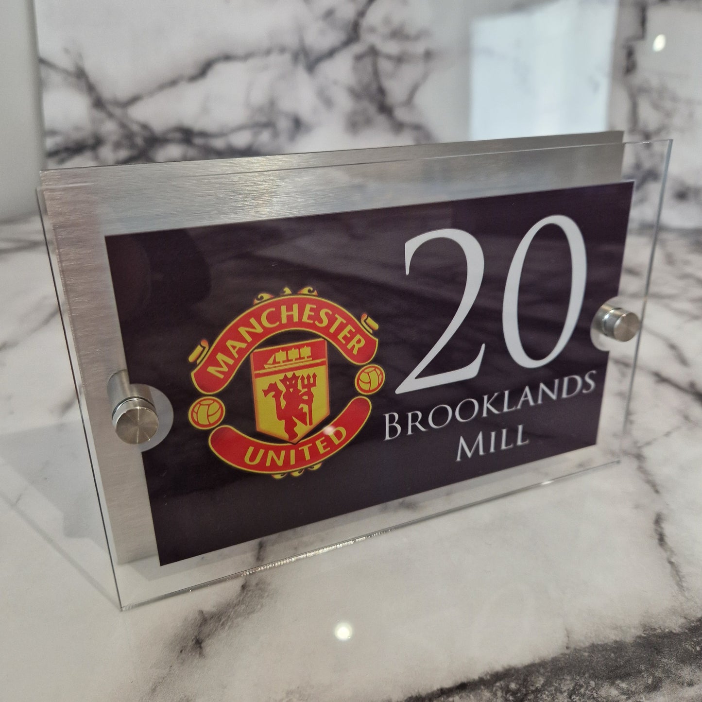 Personalised Football-inspired House Sign Manchester United Badge