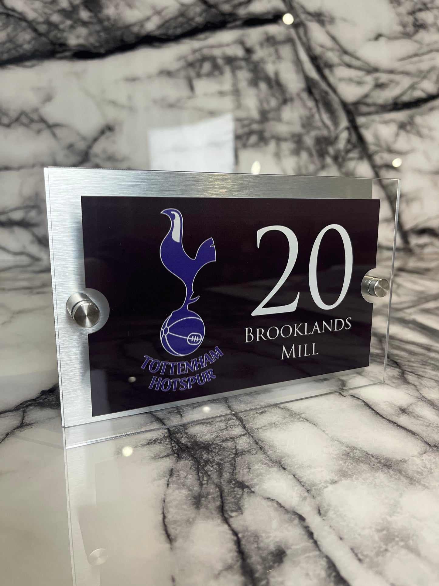 Personalised Football-inspired House Sign Tottenham Hotspur Badge