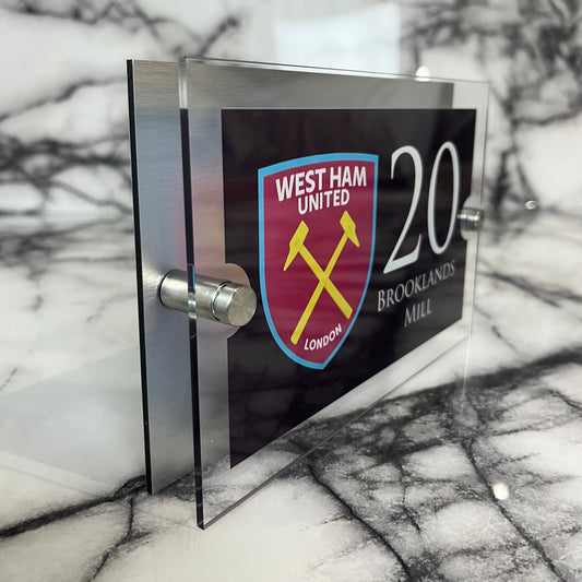 Personalised Football-inspired House Sign West Ham Badge