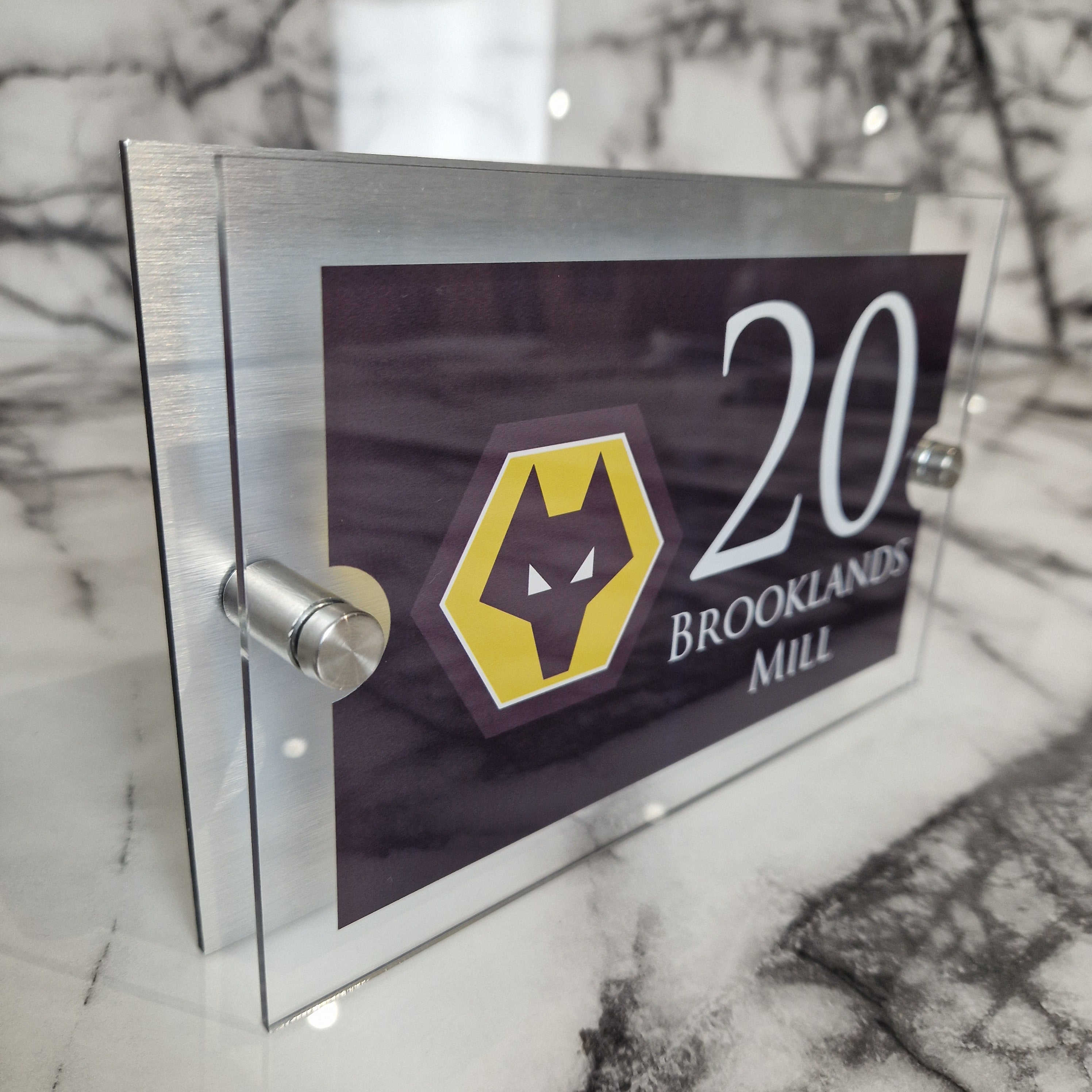 Personalised Football-inspired House Sign Wolverhampton Wanderers Badg ...