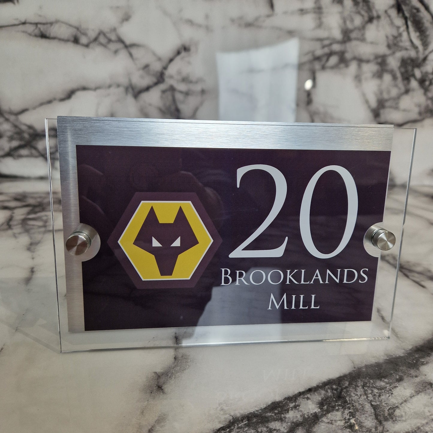 Personalised Football-inspired House Sign Wolverhampton Wanderers Badge